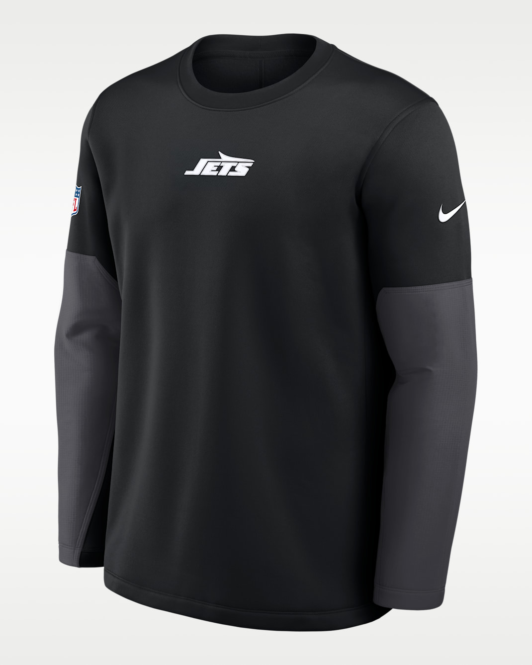 Playera de manga larga Nike Therma-FIT de la NFL para hombre New York Jets Scripted To Win Sideline Coach - Negro