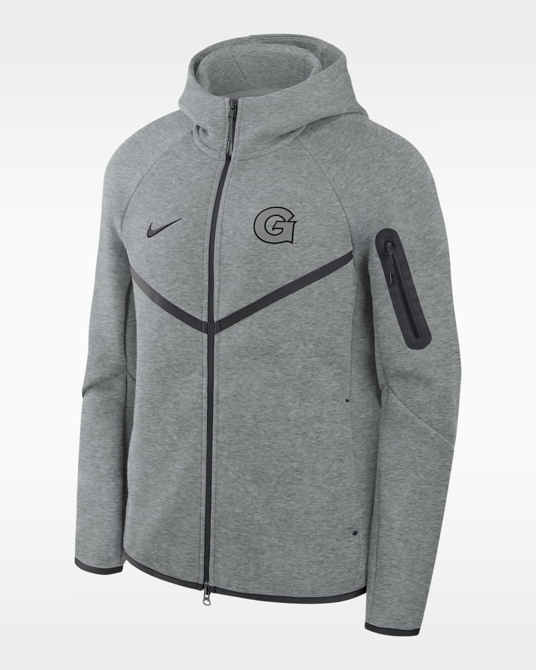 Georgetown Hoyas Tech Men's Nike Basketball Fleece Full-Zip Hoodie - Grey