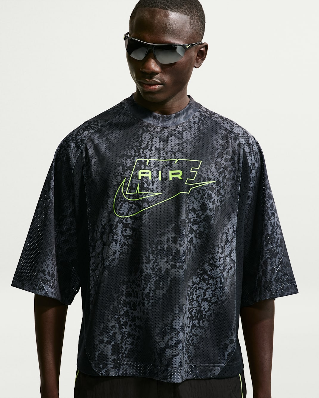 Nike Air  Men's Mesh Jersey - Dark Smoke Grey/Black/Volt