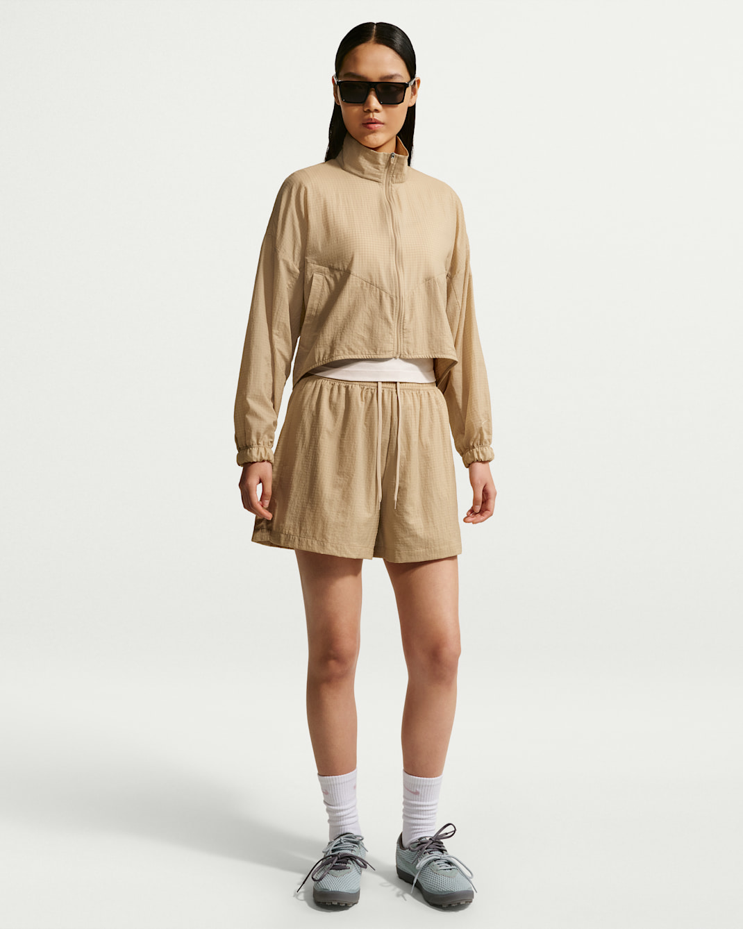 나이키 스포츠웨어 여성 루즈 핏 하이웨이스트 경량 립스탑 쇼츠 - 리넨/리넨