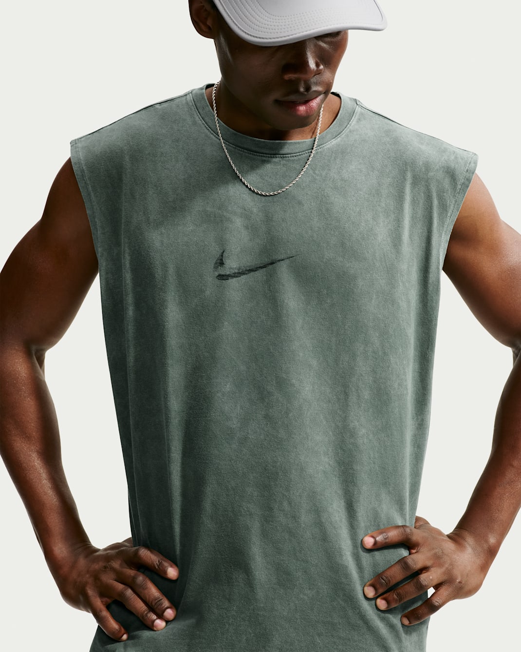 Nike Men's Sleeveless T-Shirt - Camo Green/Light Army
