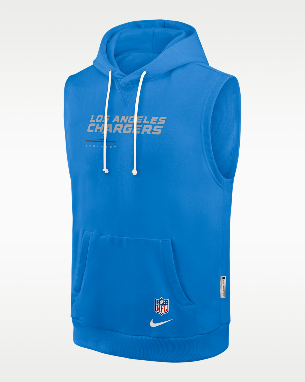 Los Angeles Chargers Sideline Men's Nike Dri-FIT NFL Sleeveless Pullover Hoodie - Blue