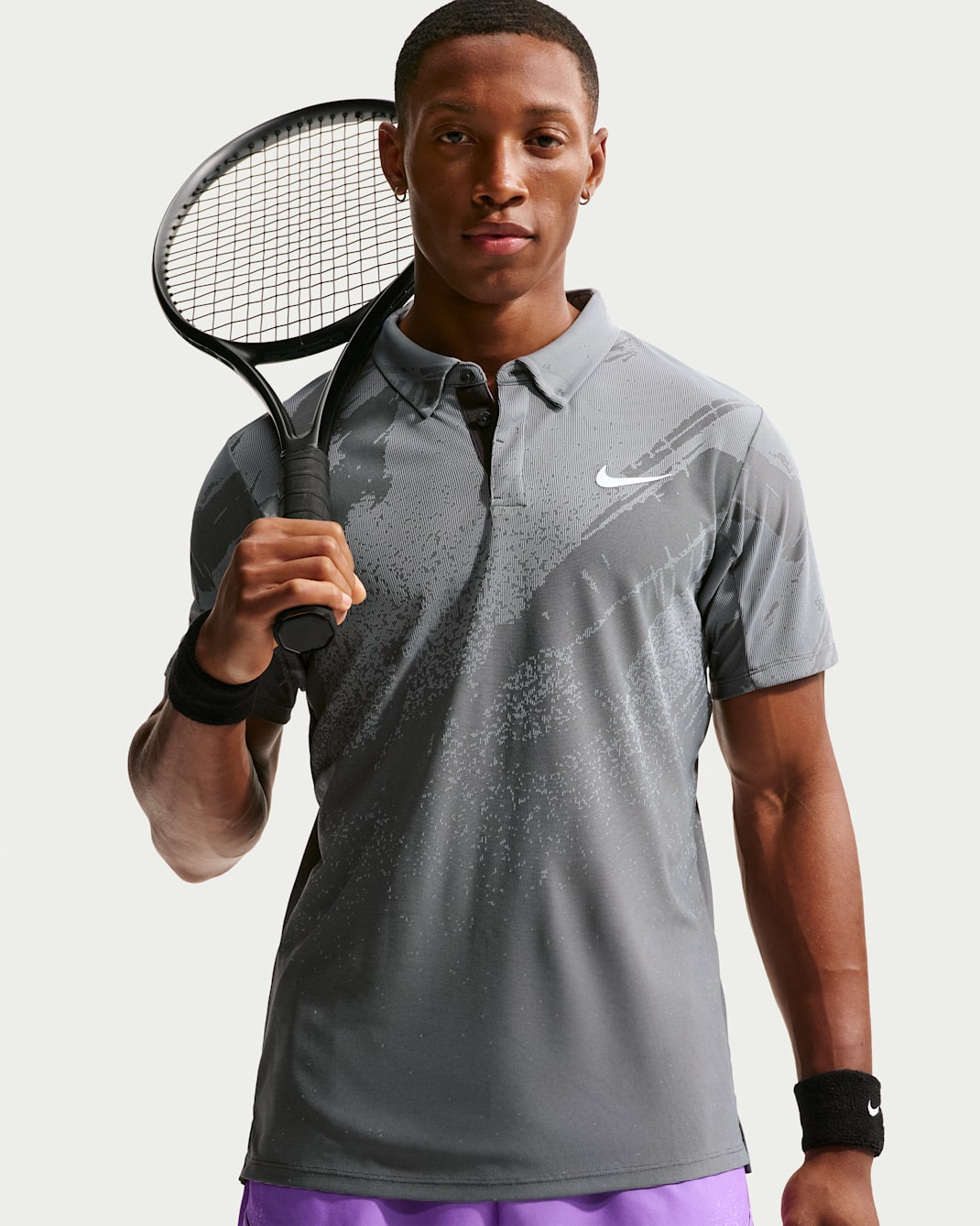 NikeCourt Slam Men's Dri-FIT ADV Tennis Polo - Anthracite/Cool Grey/White