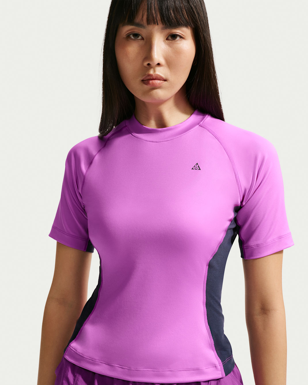 Nike ACG 'Wildsee' Women's Dri-FIT Short-Sleeve Base Layer Top - Vivid Purple/Obsidian/Black