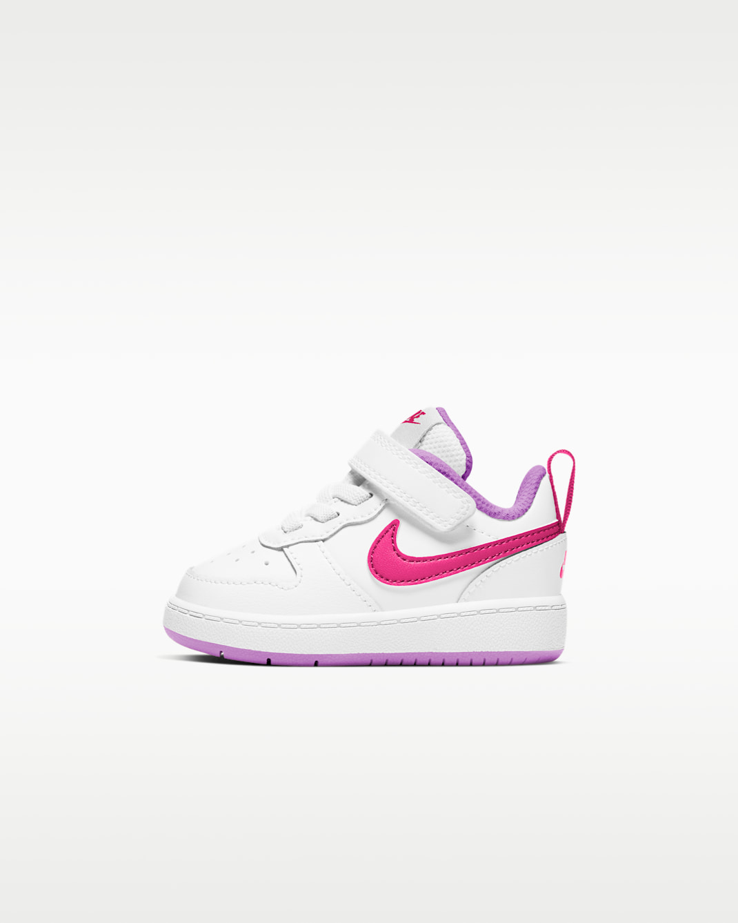 Nike Court Borough Low 2 Baby/Toddler Shoes - White/Fuchsia Glow/Hyper Pink