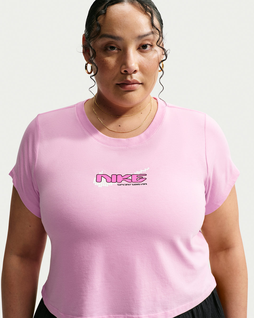 Nike Sportswear Chill Knit Women's Slim Cropped T-Shirt (Plus Size) - Pink Rise