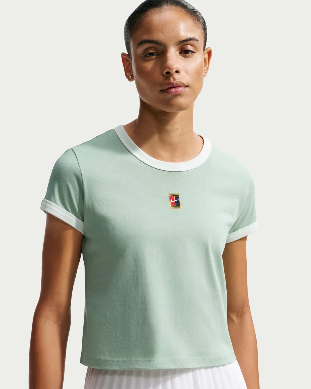 Nike Heritage Tennis Kurzarmshirt (Damen) - Steam/Barely Green