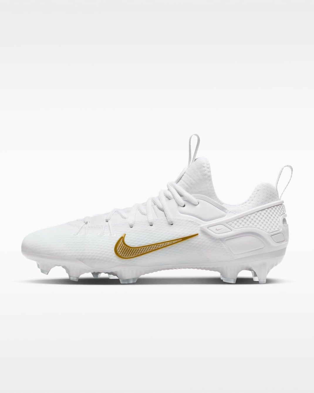 Tacos de lacrosse Nike Huarache 9 Elite Low LAX - Blanco/Blanco/Oro intenso metálico