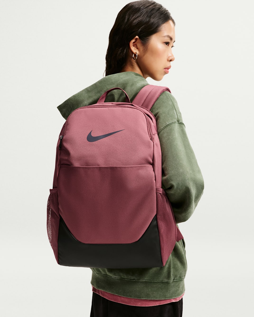 Nike Brasilia Backpack (Medium, 24L) - Pink Smoke/Black/Gridiron