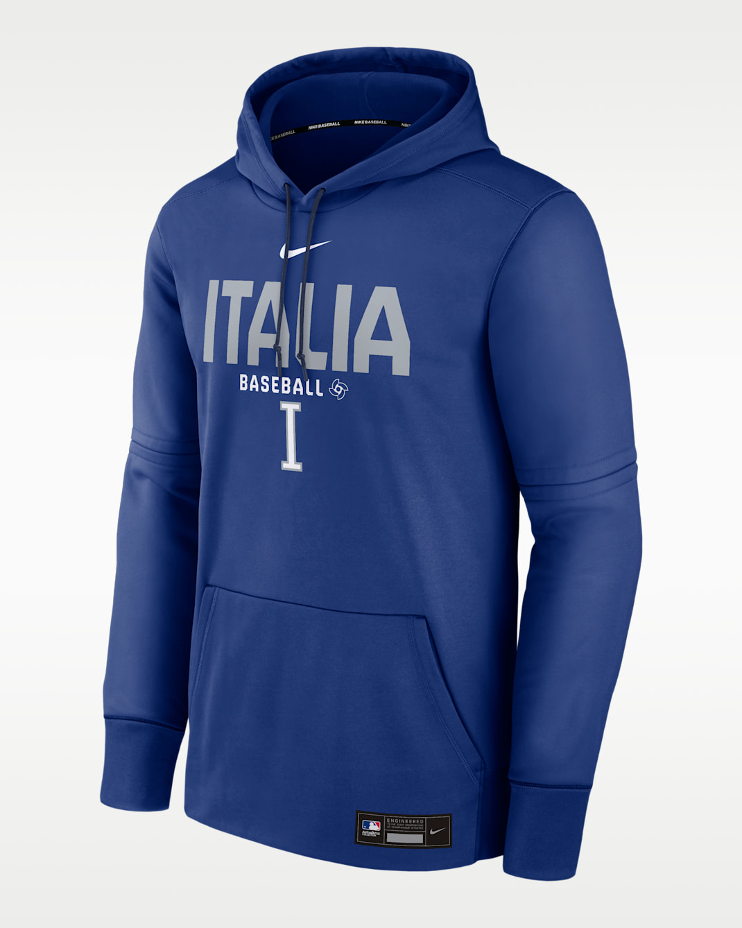 Italy National Baseball Team 2026 World Baseball Classic Authentic Collection Men's Nike Therma Pullover Hoodie - Royal