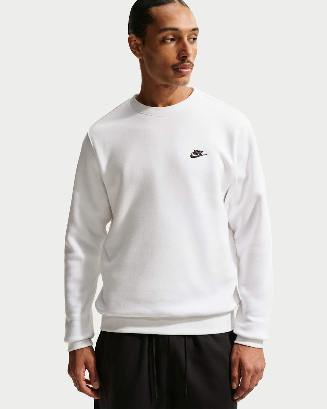 Nike Club Men's Fleece Crew - White/Black