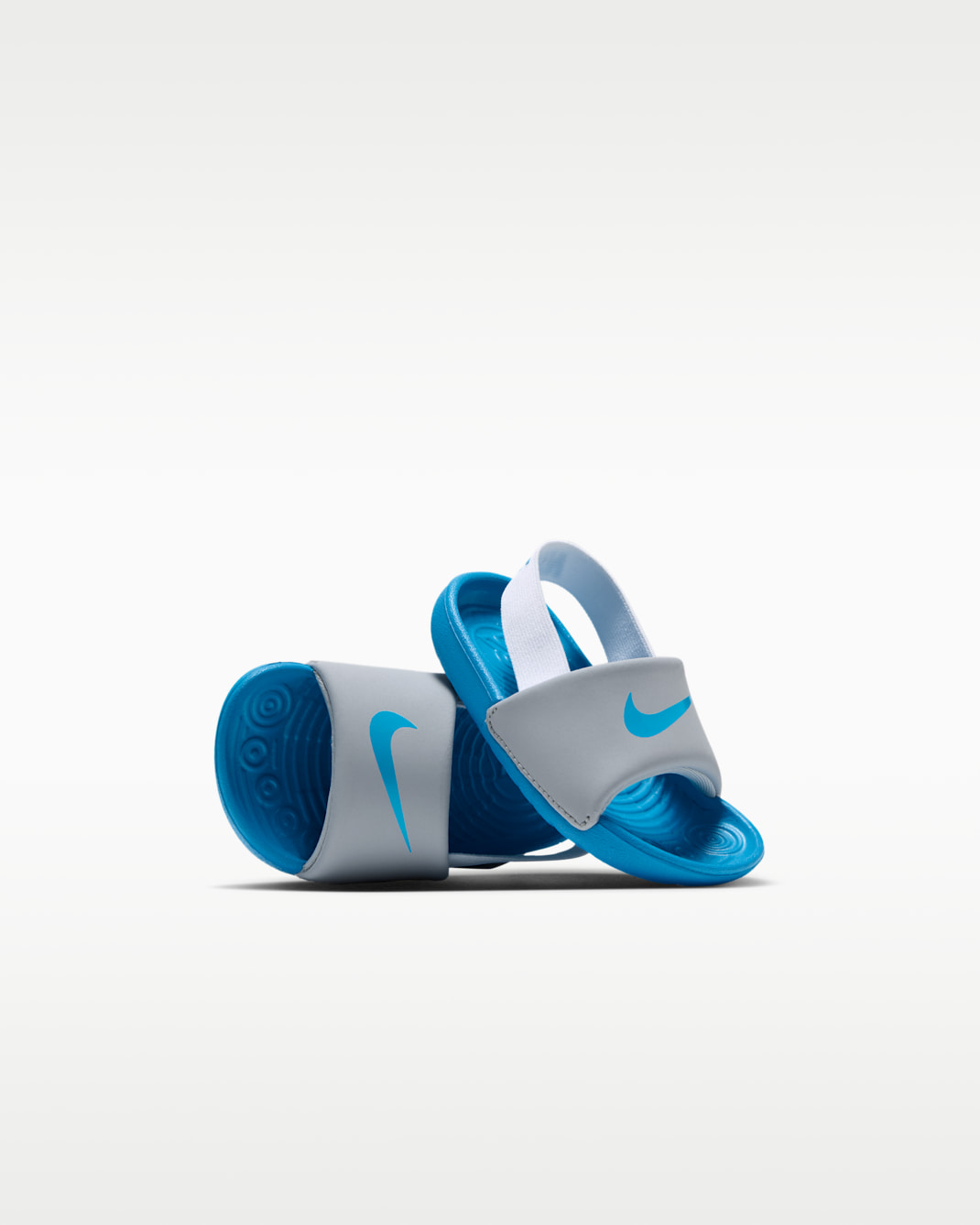 Nike Kawa Baby/Toddler Slides - Wolf Grey/White/Light Current Blue