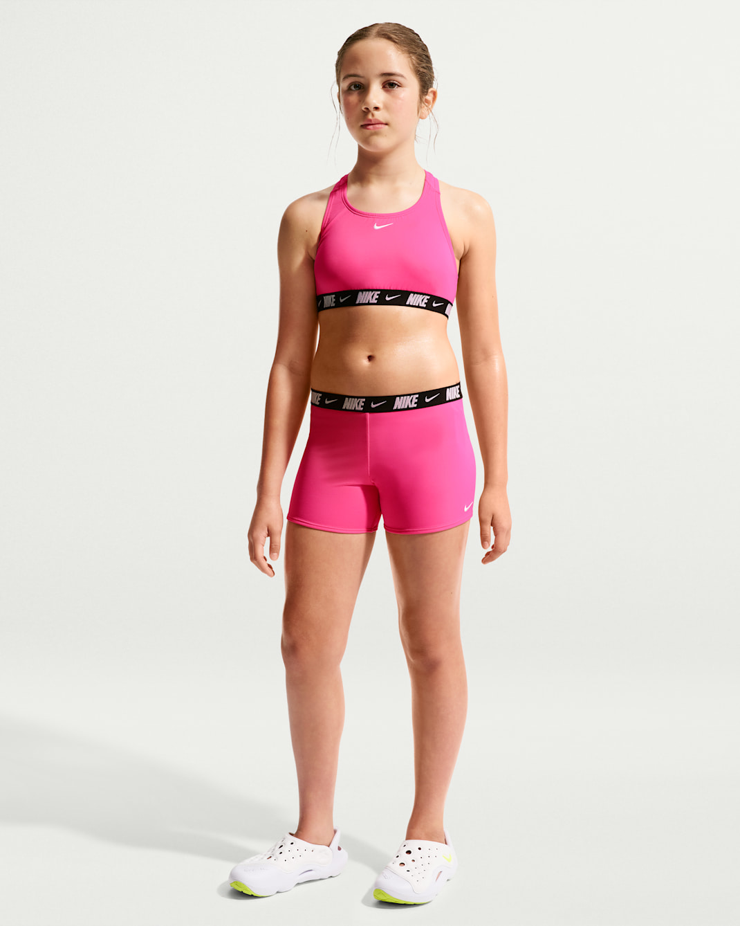 Nike Swim Big Kids' (Girls') Racerback Bikini & Short Set - Desert Pink