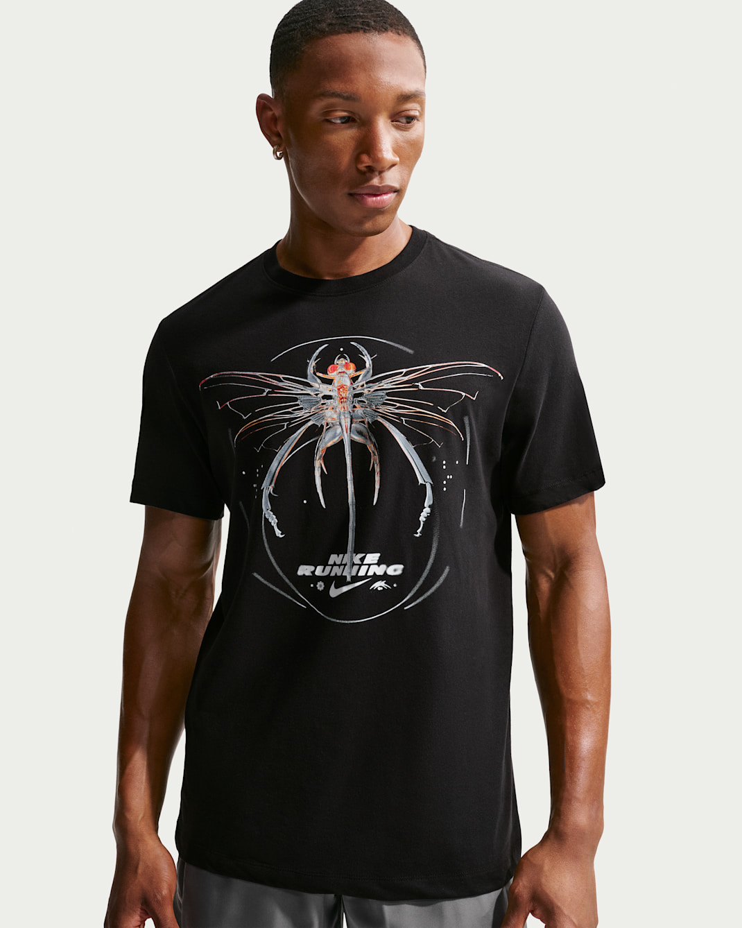 Ανδρικό T-Shirt για τρέξιμο Dri-FIT Nike - Μαύρο