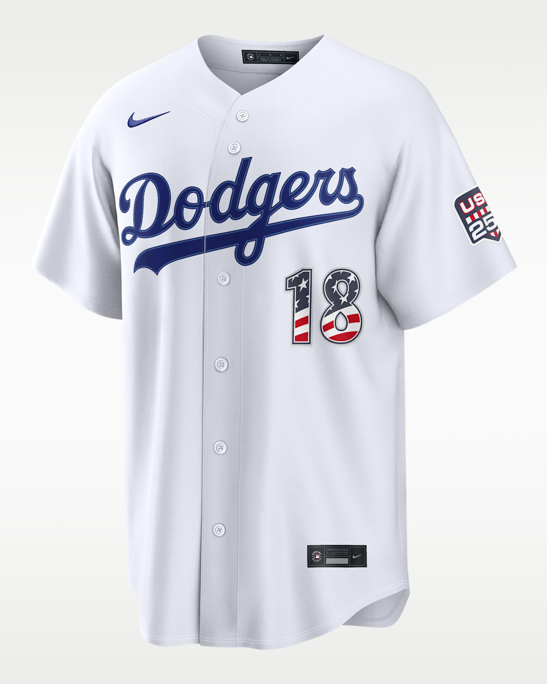 Yoshinobu Yamamoto Los Angeles Dodgers USA 250 Men's Nike MLB Stadium Jersey - White