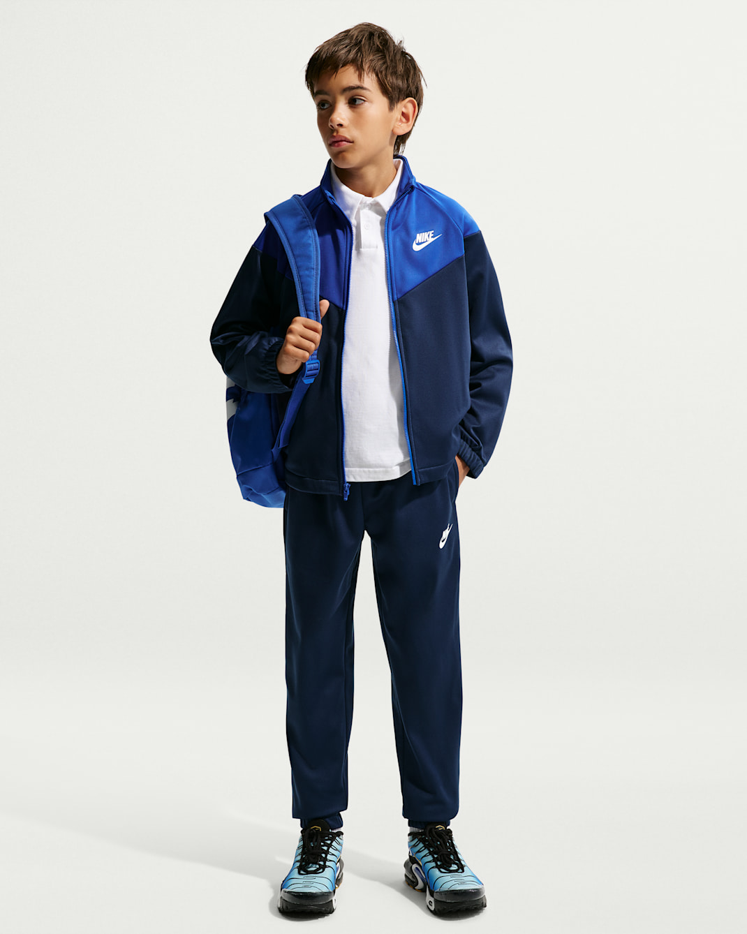 Nike Sportswear Big Kids' Dri-FIT Tracksuit - Midnight Navy/Game Royal/White