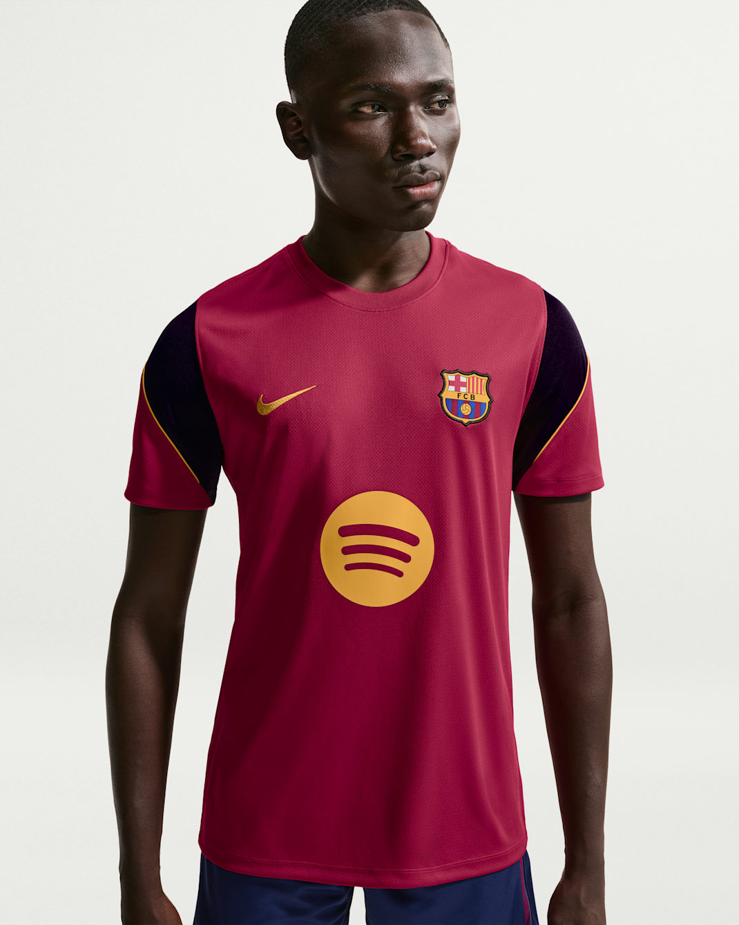 F.C. Barcelona Strike Men's Nike Football Dri-FIT Short-Sleeve Top - Noble Red/Blackened Blue/Noble Red/Mineral Yellow