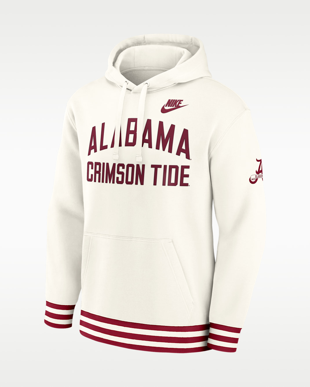 Alabama Legacy Men's Nike College Pullover Hoodie - Cream/Crimson