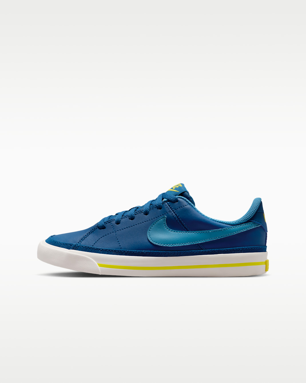 Tenis para niños grandes Nike Court Legacy - Azul cancha/Amarillo sónico/Fantasma/Azul holandés
