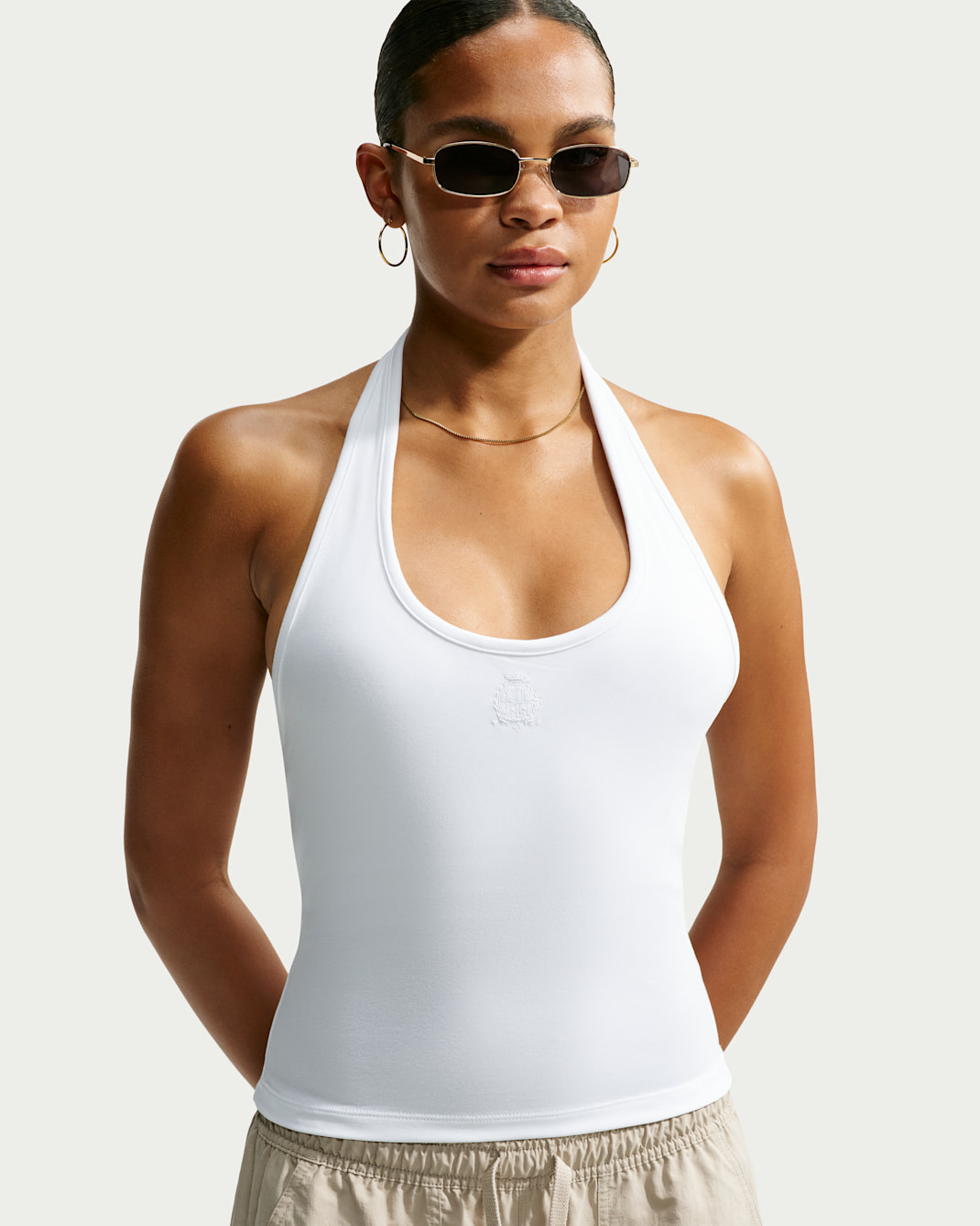 Playera halter ajustada para mujer Nike Sportswear - Blanco/Blanco