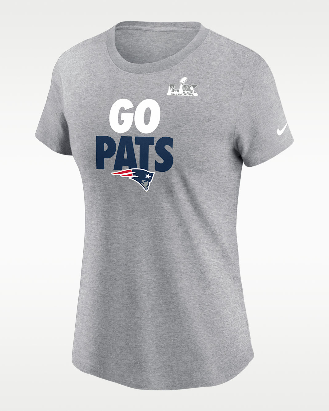 New England Patriots 2026 AFC Champions Local Women's Nike NFL T-Shirt - Dark Grey Heather