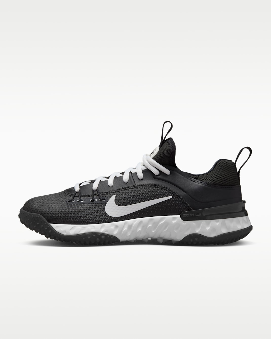 Nike Huarache 9 Elite TF LAX Lacrosse Shoes - Black/White/White