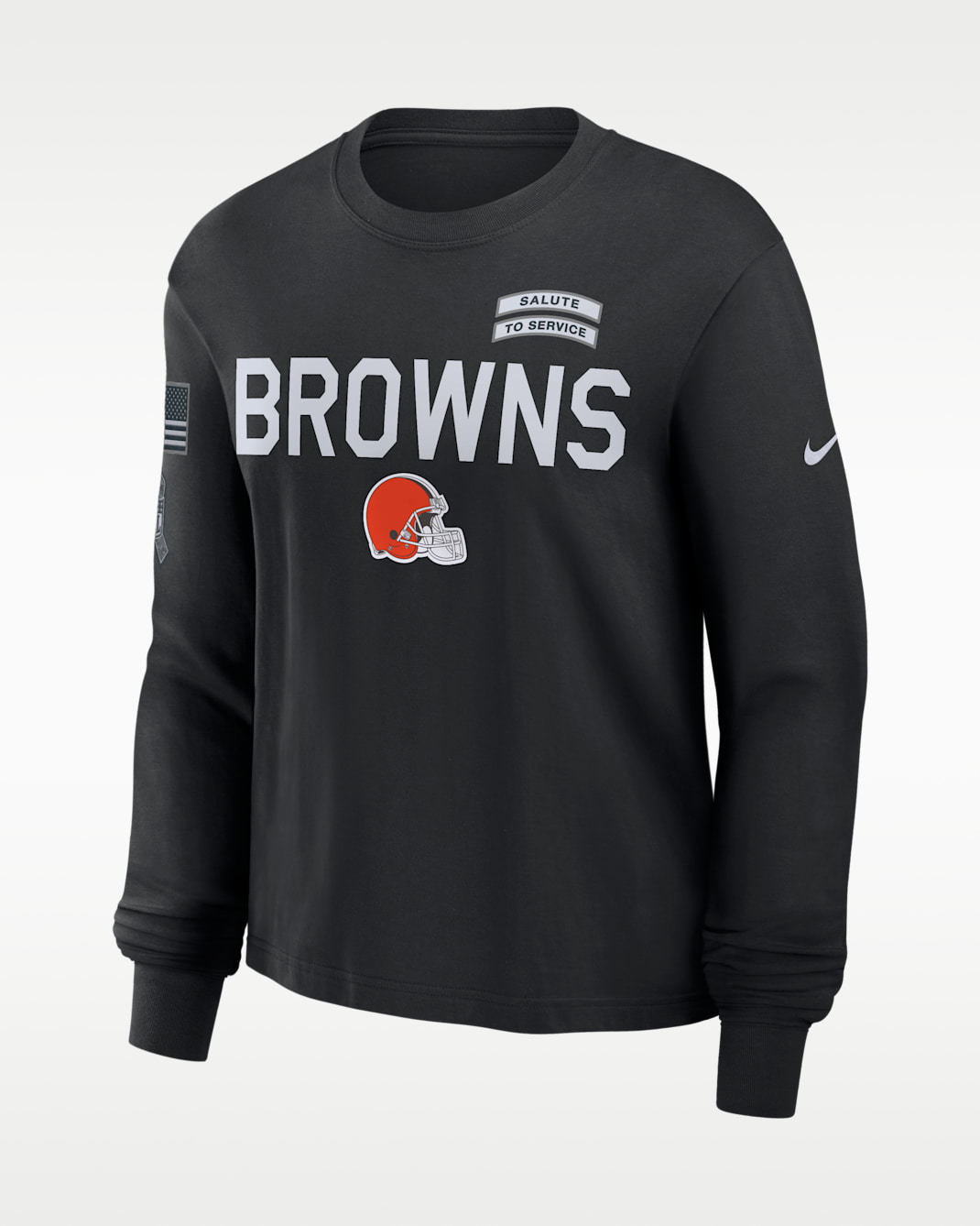Cleveland Browns Salute to Service Sideline Women's Nike Dri-FIT NFL Long-Sleeve T-Shirt - Black