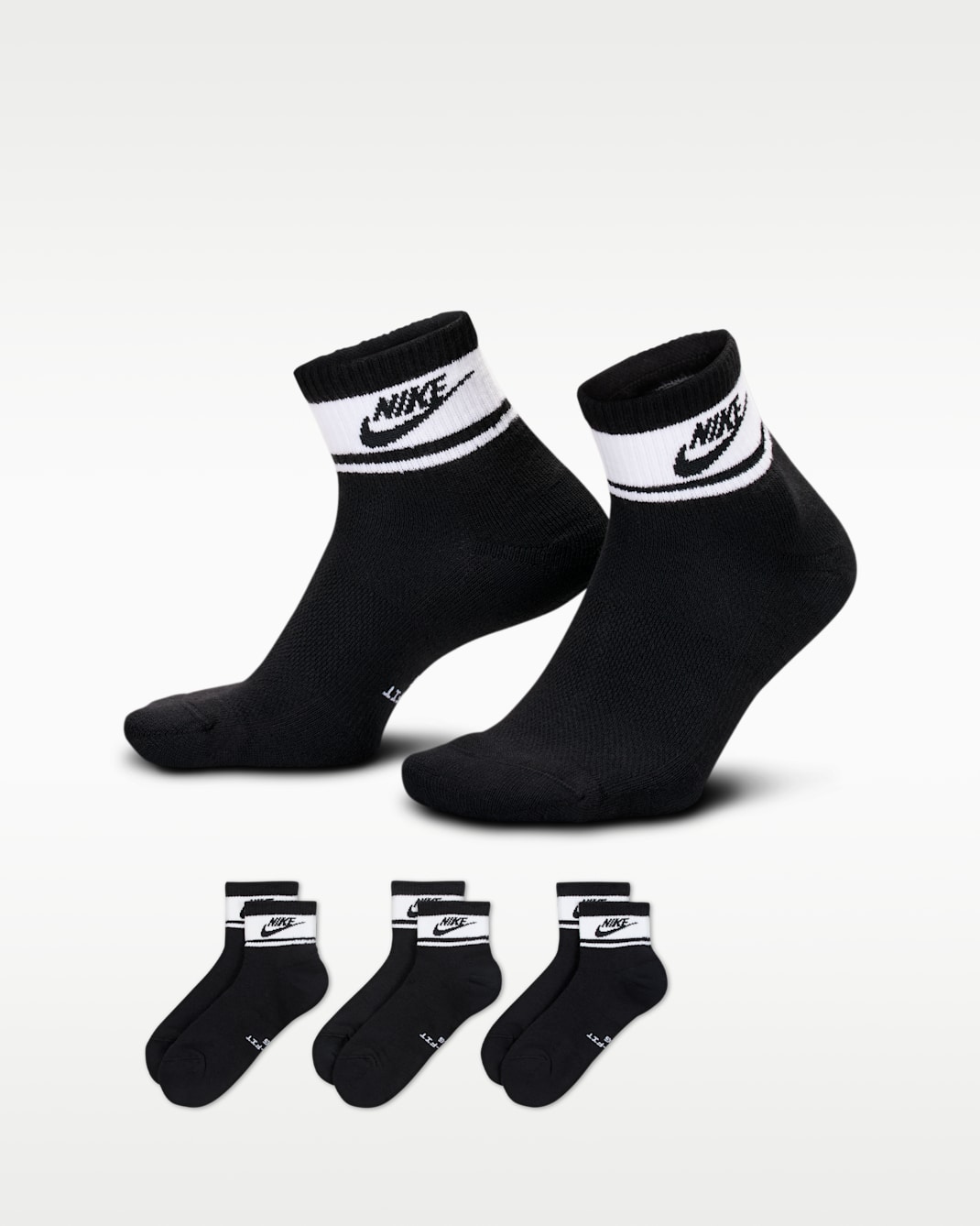 Nike Everyday Elevated Ankle Socks (3 Pairs) - Multi-Color