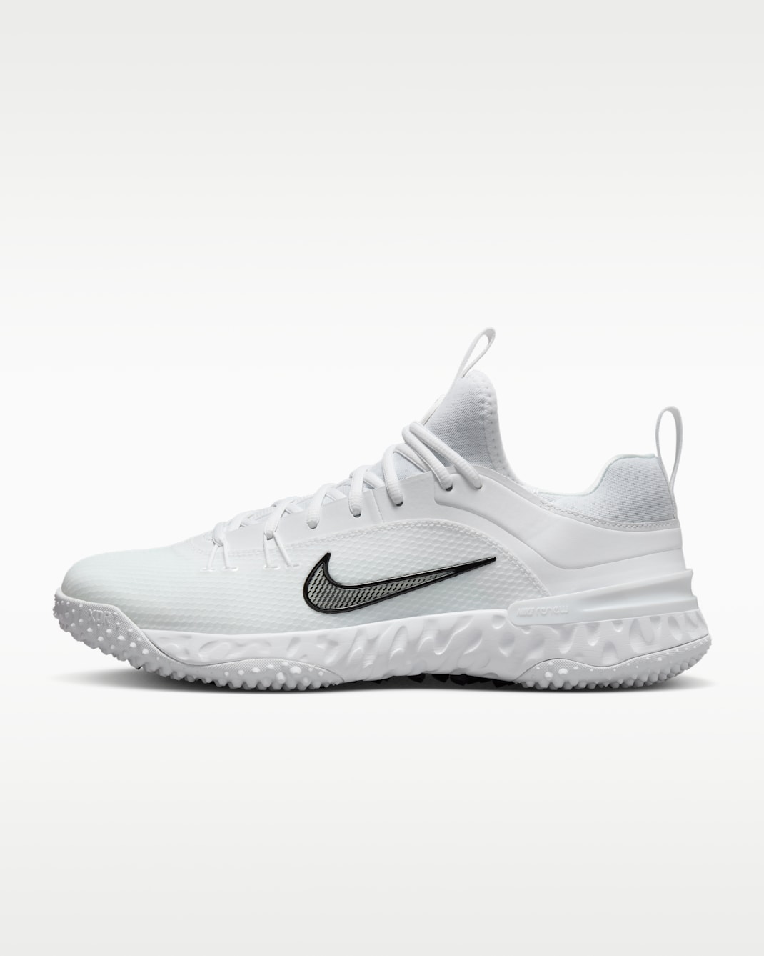 Nike Huarache 9 Elite TF LAX Lacrosse Shoes - White/White/Black