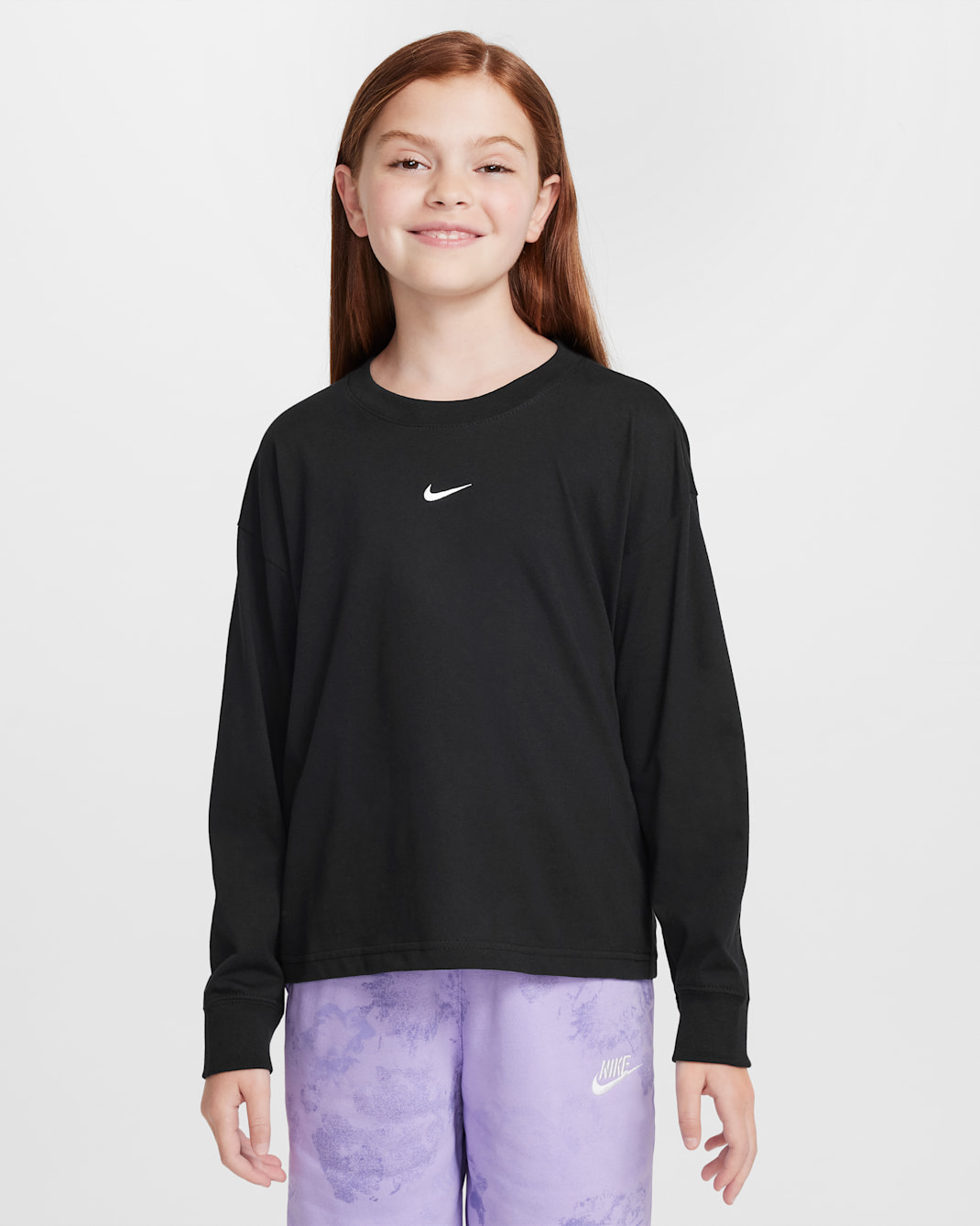 Nike Sportswear Essential Big Kids' (Girls') Long-Sleeve T-Shirt - Black