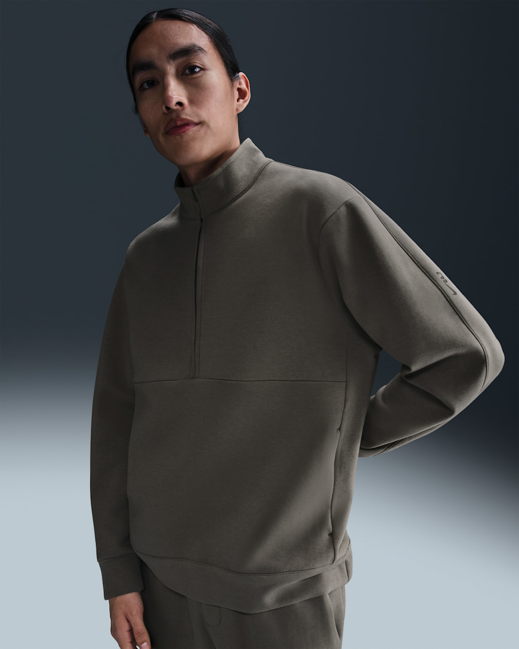 Nike 24.7 ImpossiblySoft Men's Dri-FIT 1/2-Zip Top - Cave Stone/Medium Ash