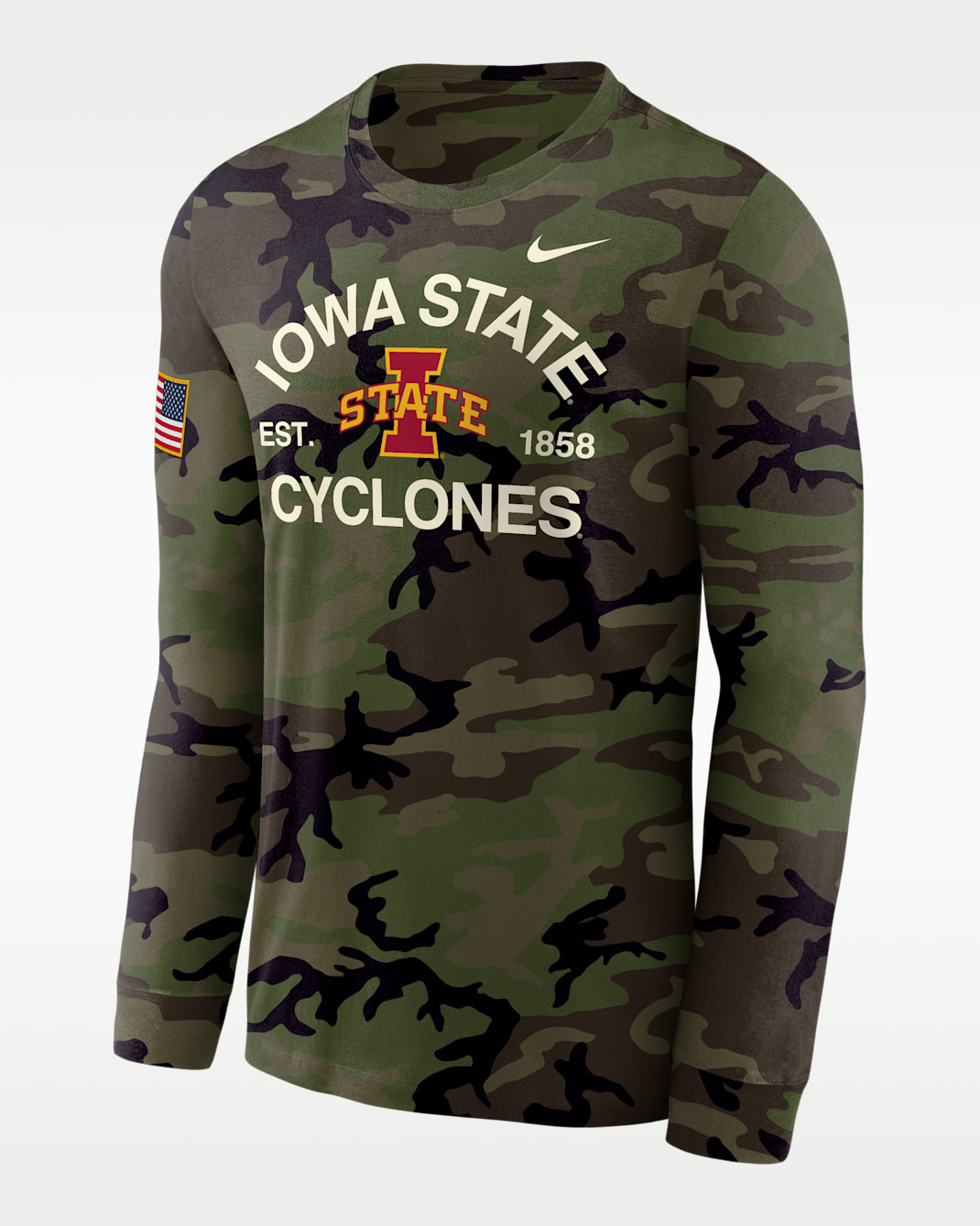 Iowa State Cyclones Legend Men's Nike Dri-FIT Long-Sleeve T-Shirt - Medium Olive/Camo Green