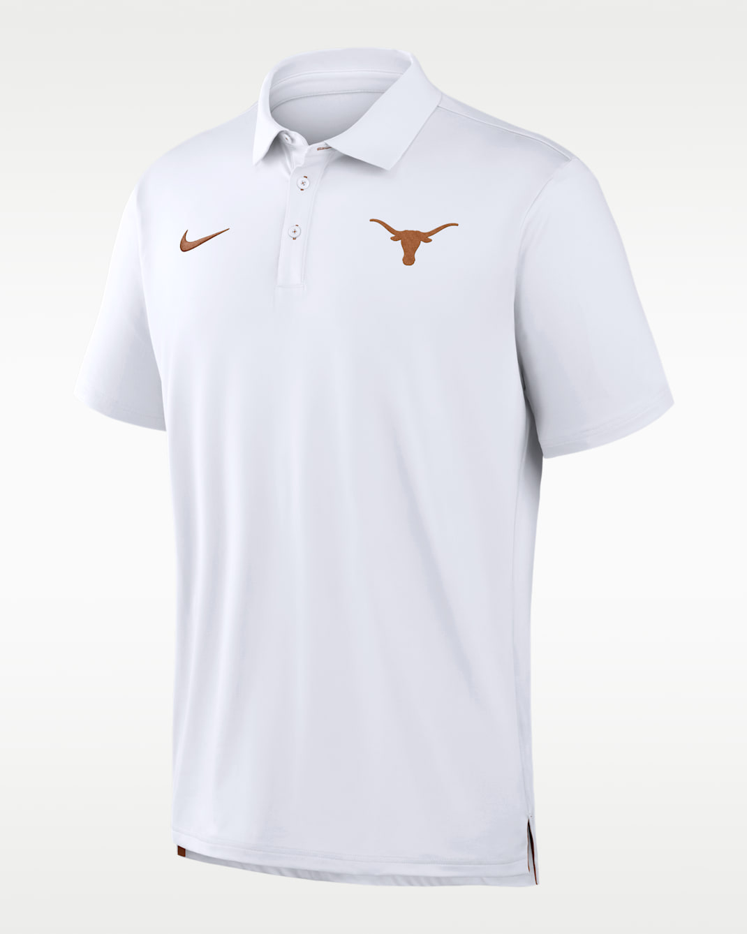 Polo universitaria Nike Dri-FIT para hombre Texas Tour - Blanco/Naranja desierto