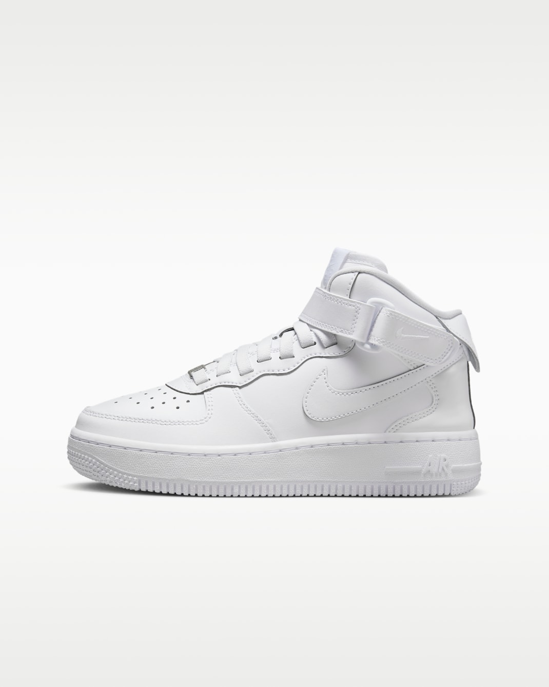 Tenis para niños grandes Nike Air Force 1 Mid EasyOn - Blanco/Blanco/Blanco