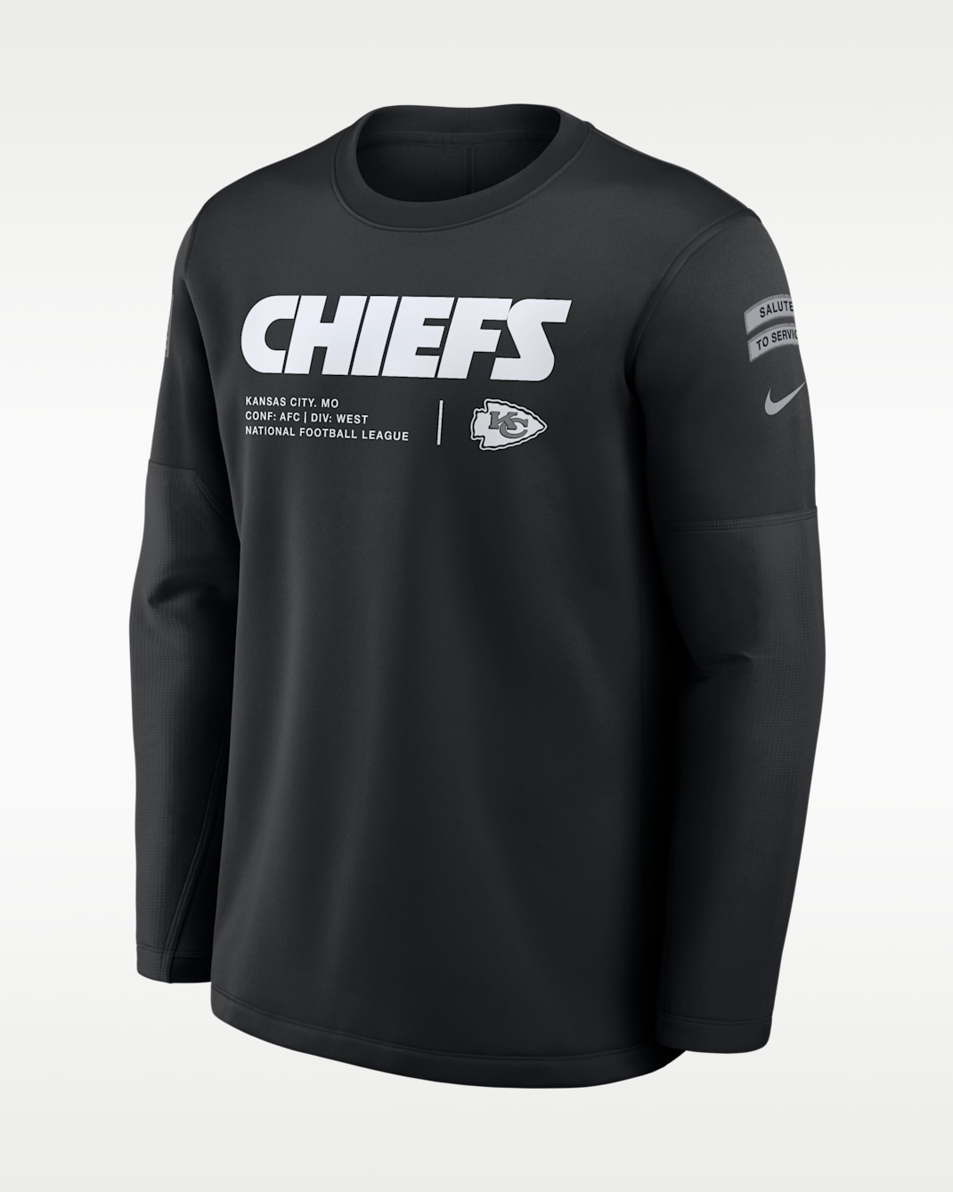 Kansas City Chiefs Salute to Service Sideline Coaches Men's Nike NFL Pullover Crew - Black