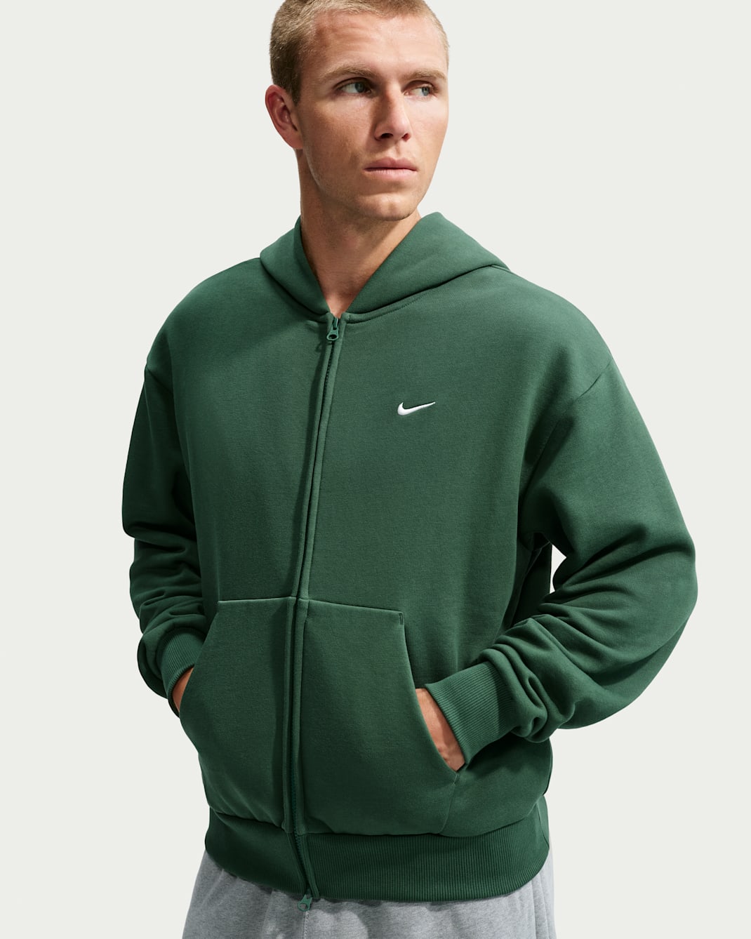 Nike Solo Fleece Men's Full-Zip Hoodie - Fir/Sail