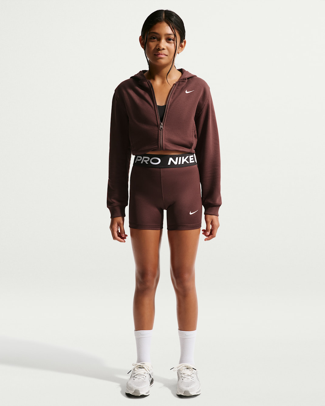 Shorts para niña Nike Pro - Dátil místico/Blanco