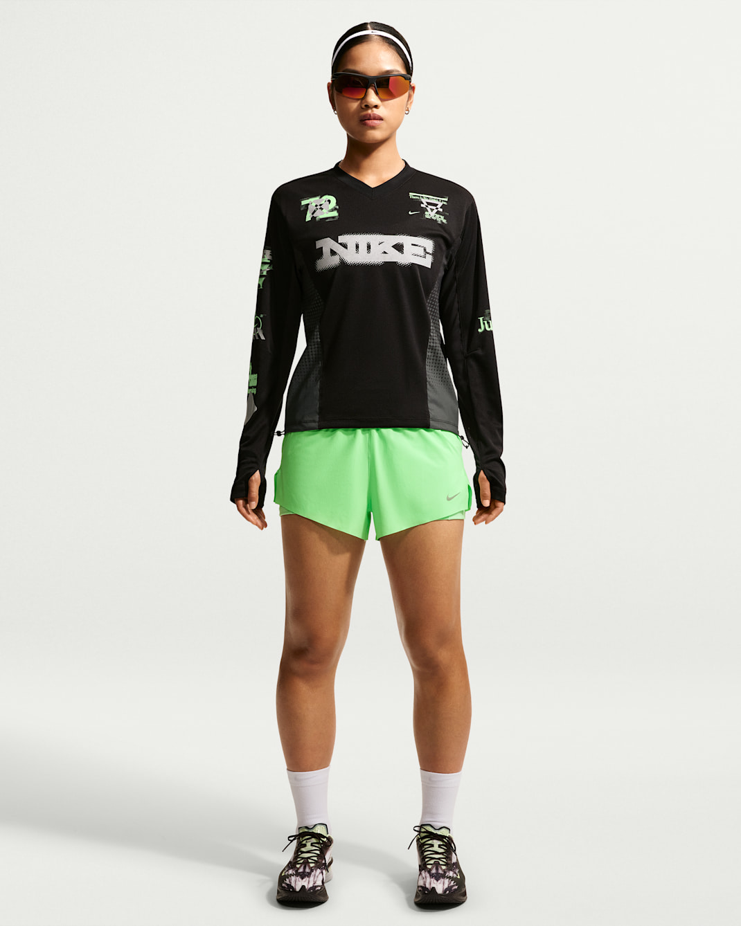 Nike Swift Women's Dri-FIT Mid-Rise 2-in-1 Running Shorts - Illusion Green/Cucumber Calm