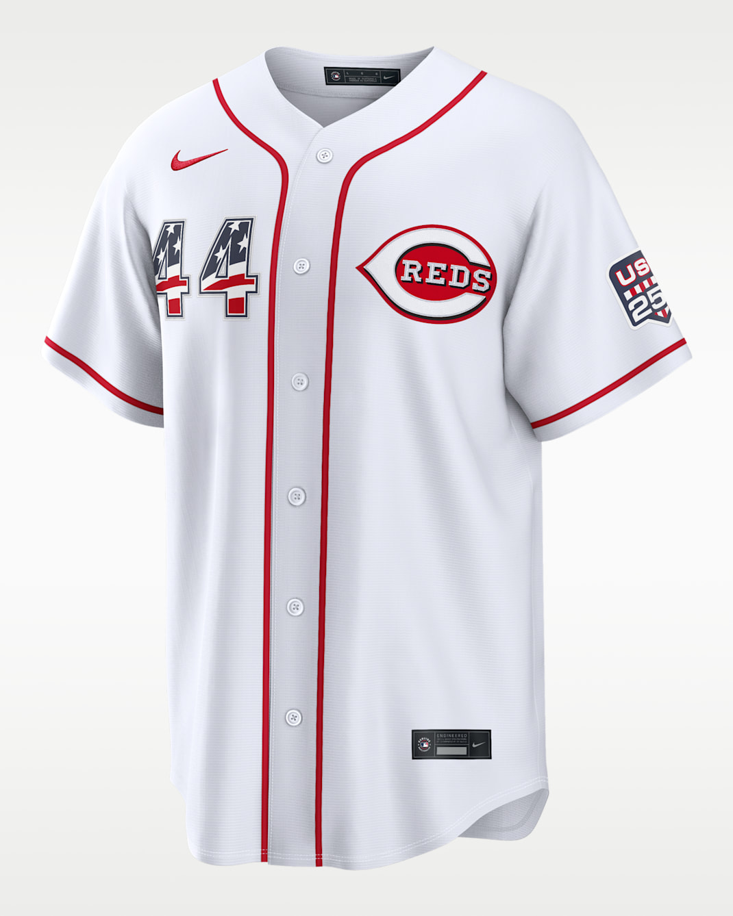 Elly De La Cruz Cincinnati Reds USA 250 Men's Nike MLB Stadium Jersey - White