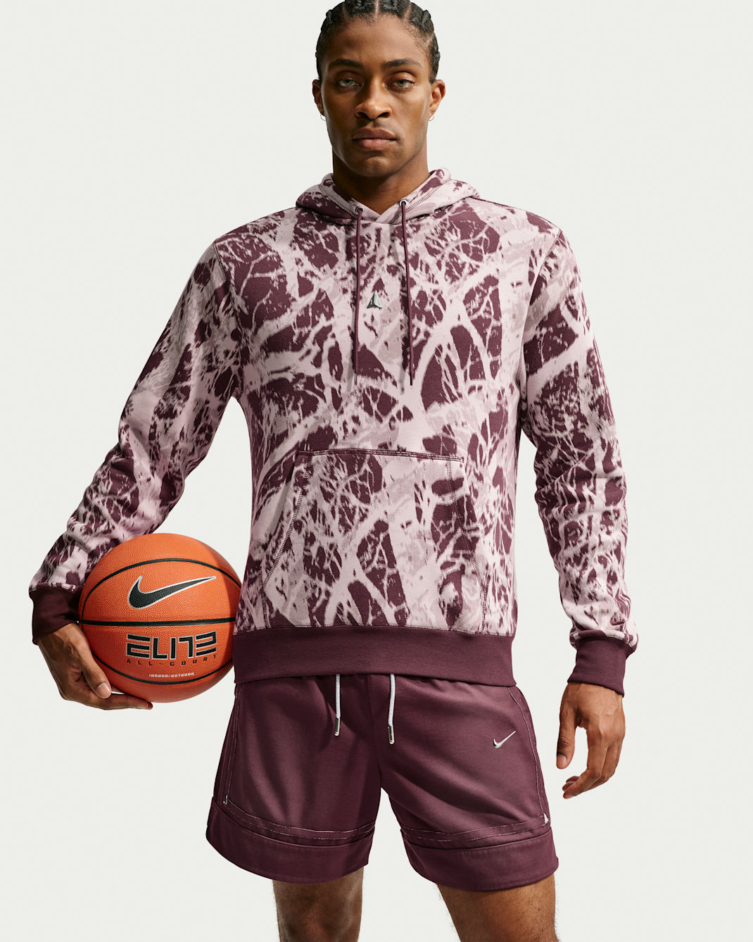 Ja Nike Club Men's Basketball Hoodie - Burgundy Crush