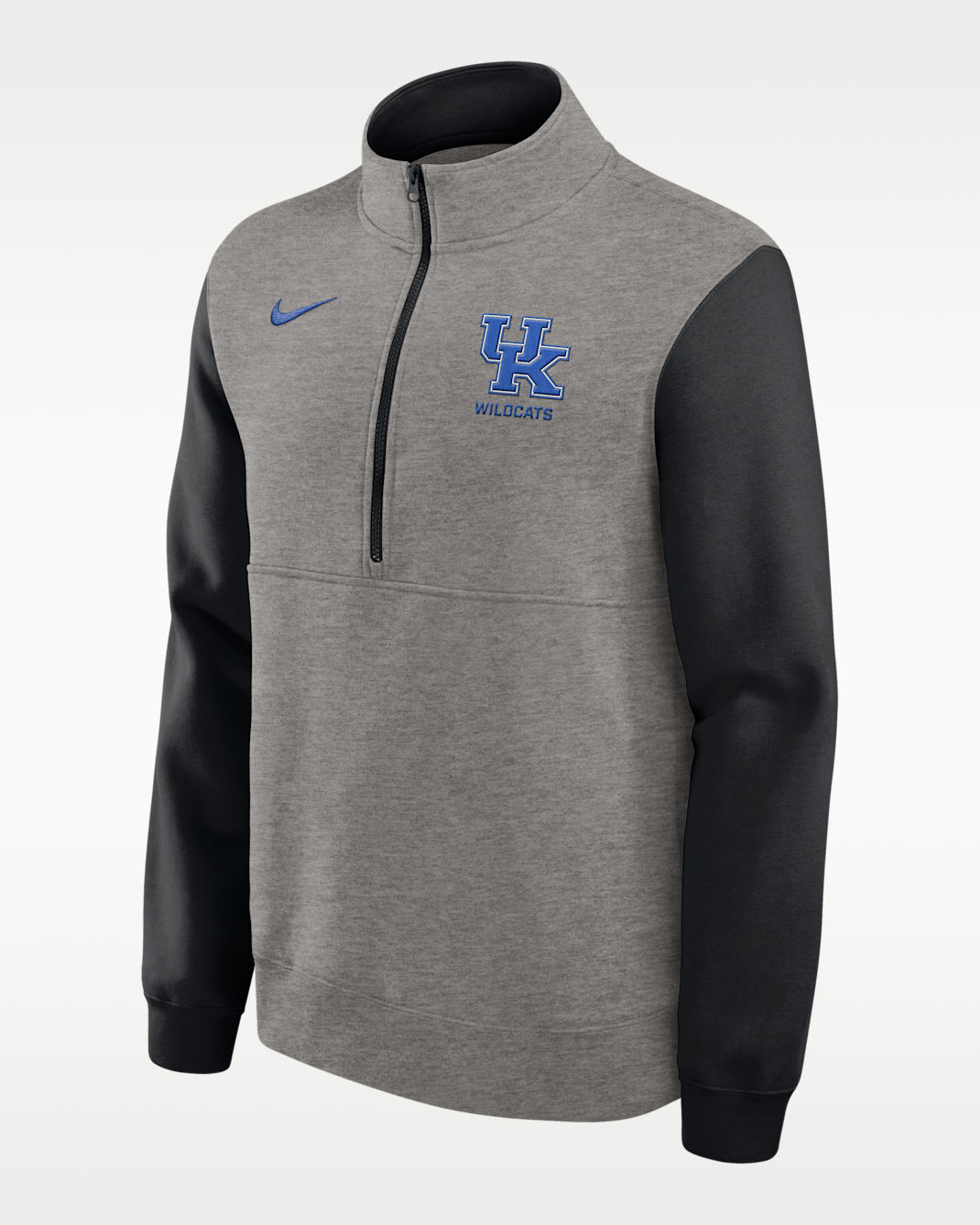 Sudadera de cuello redondo universitaria Nike de medio cierre para hombre Kentucky Club - Gris jaspeado