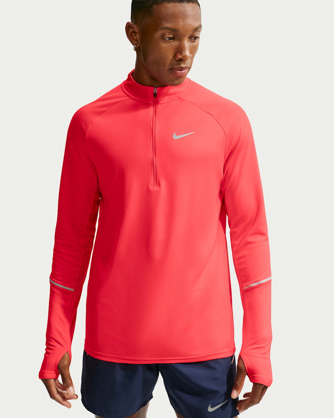 Nike Miler Men's Dri-FIT 1/2-Zip Running Top - Light Crimson/Bright Crimson