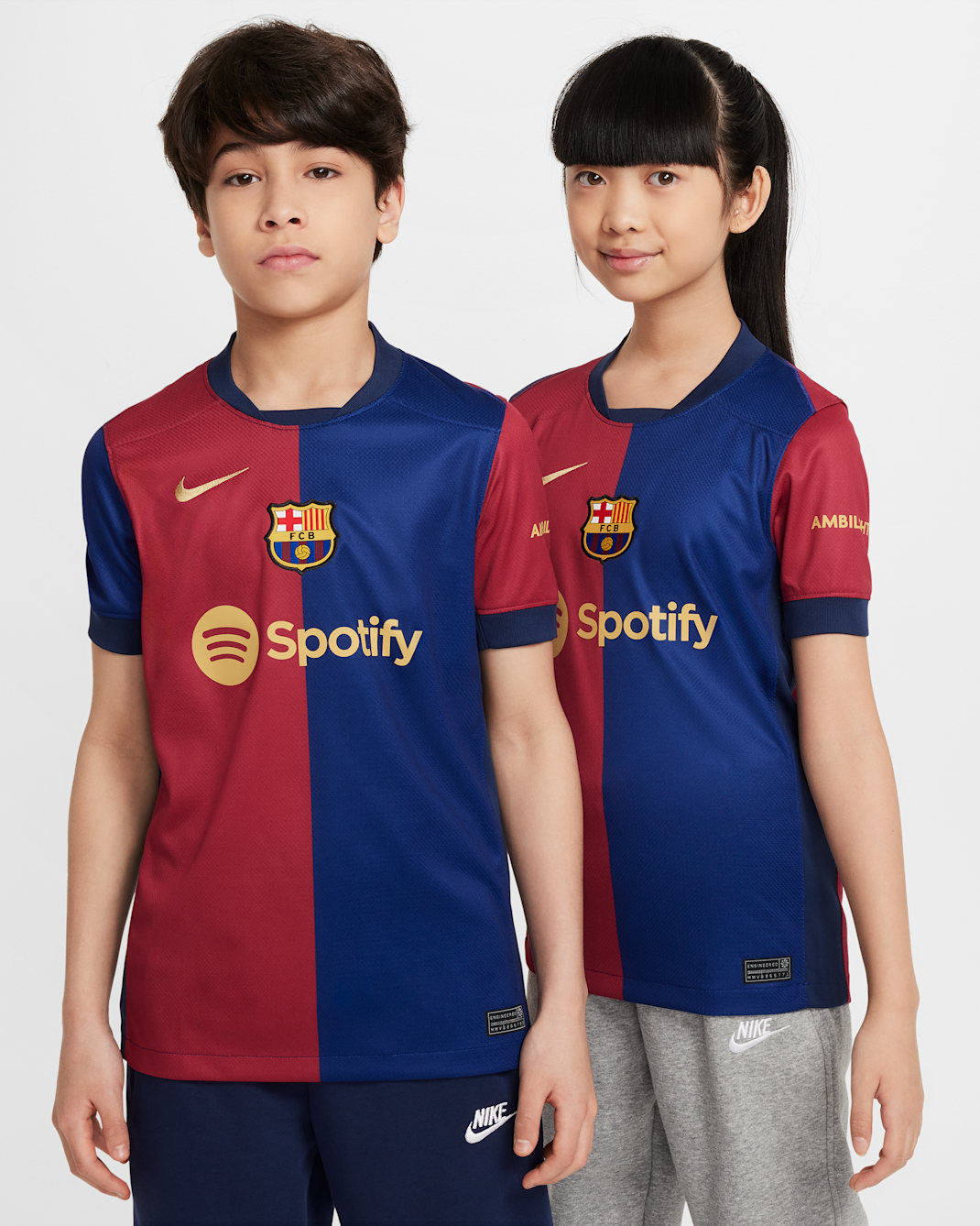 F.C. Barcelona 2024/25 Stadium Home Older Kids' Nike Dri-FIT Football Replica Shirt - Deep Royal Blue/Noble Red/Midnight Navy/Club Gold