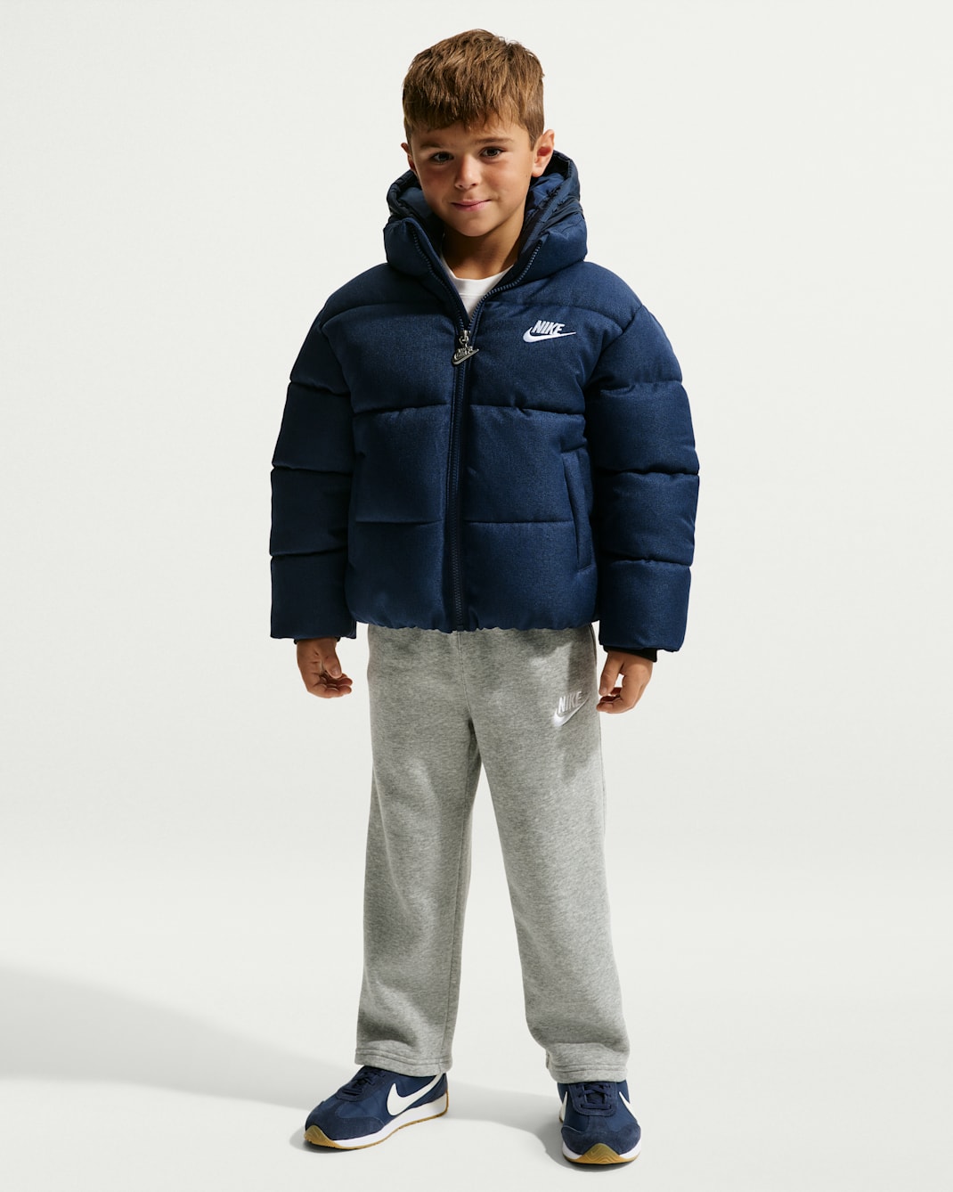 Nike Little Kids' Heathered Twill Puffer Jacket