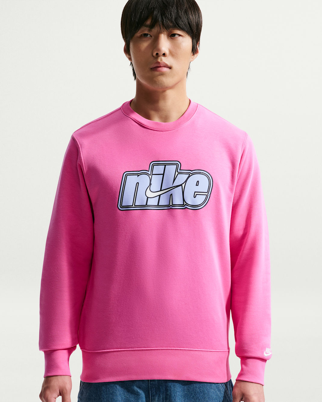 Nike Sportswear Club 男款毛圈布圓領運動衫 - Pinksicle/Sail