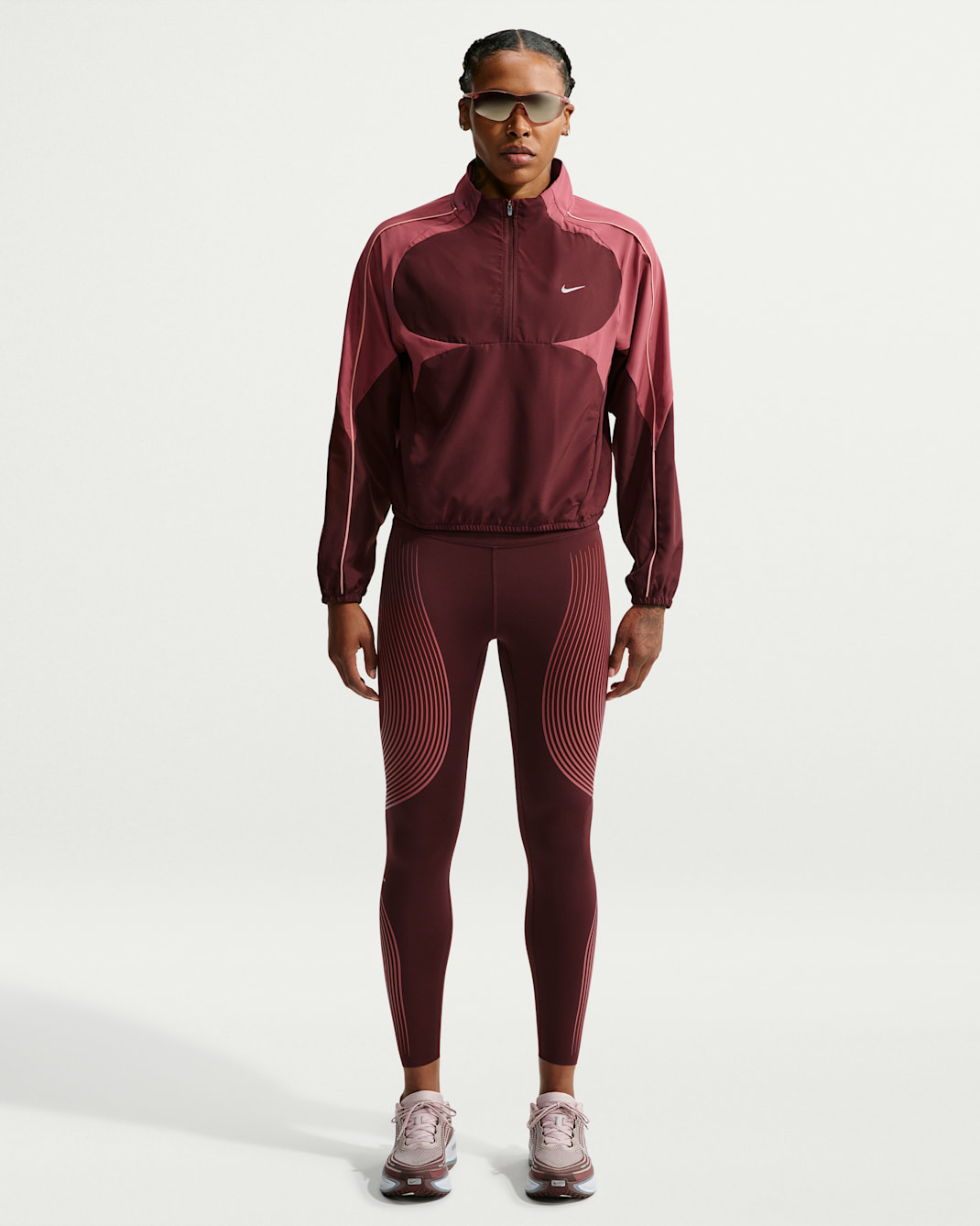 Legging de running long taille haute Nike Swift Flash pour femme - Mystic Dates/Pink Smoke