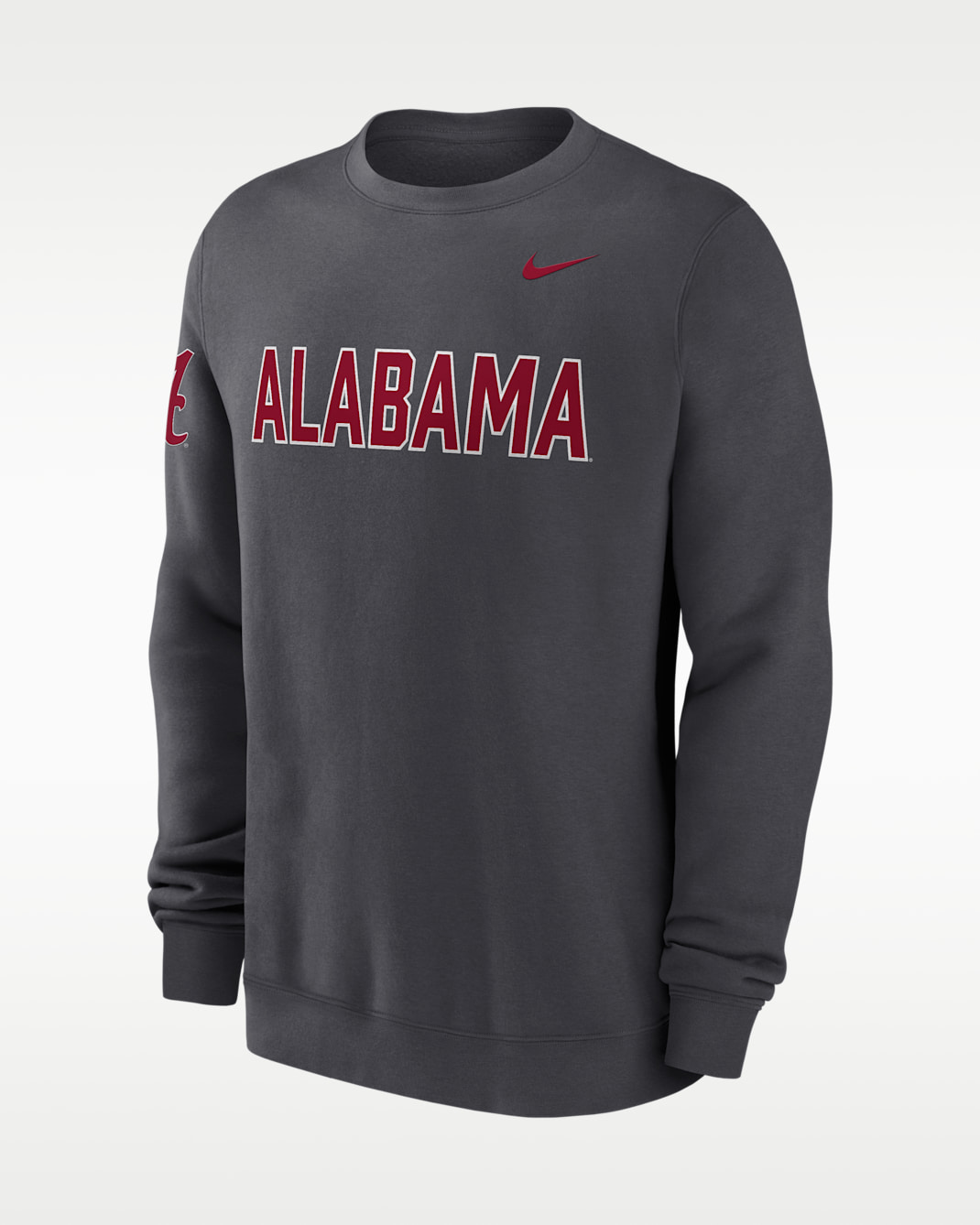Alabama Sideline Club Men's Nike College Pullover Crew - Anthracite