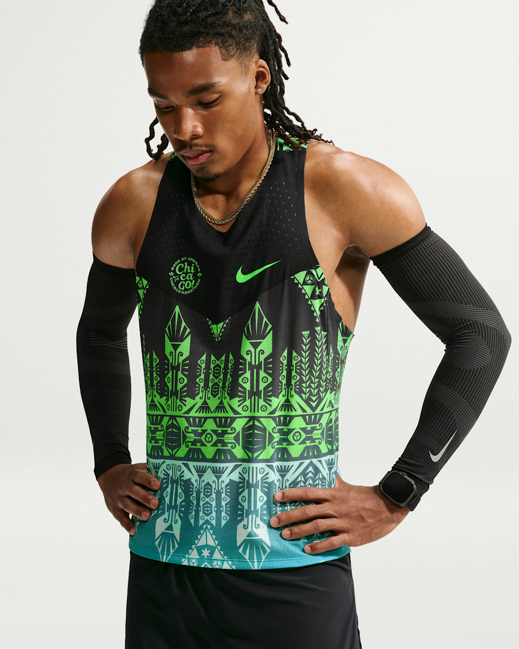 Nike AeroSwift Men's Dri-FIT ADV Running Singlet - Black/Green Strike/Green Strike