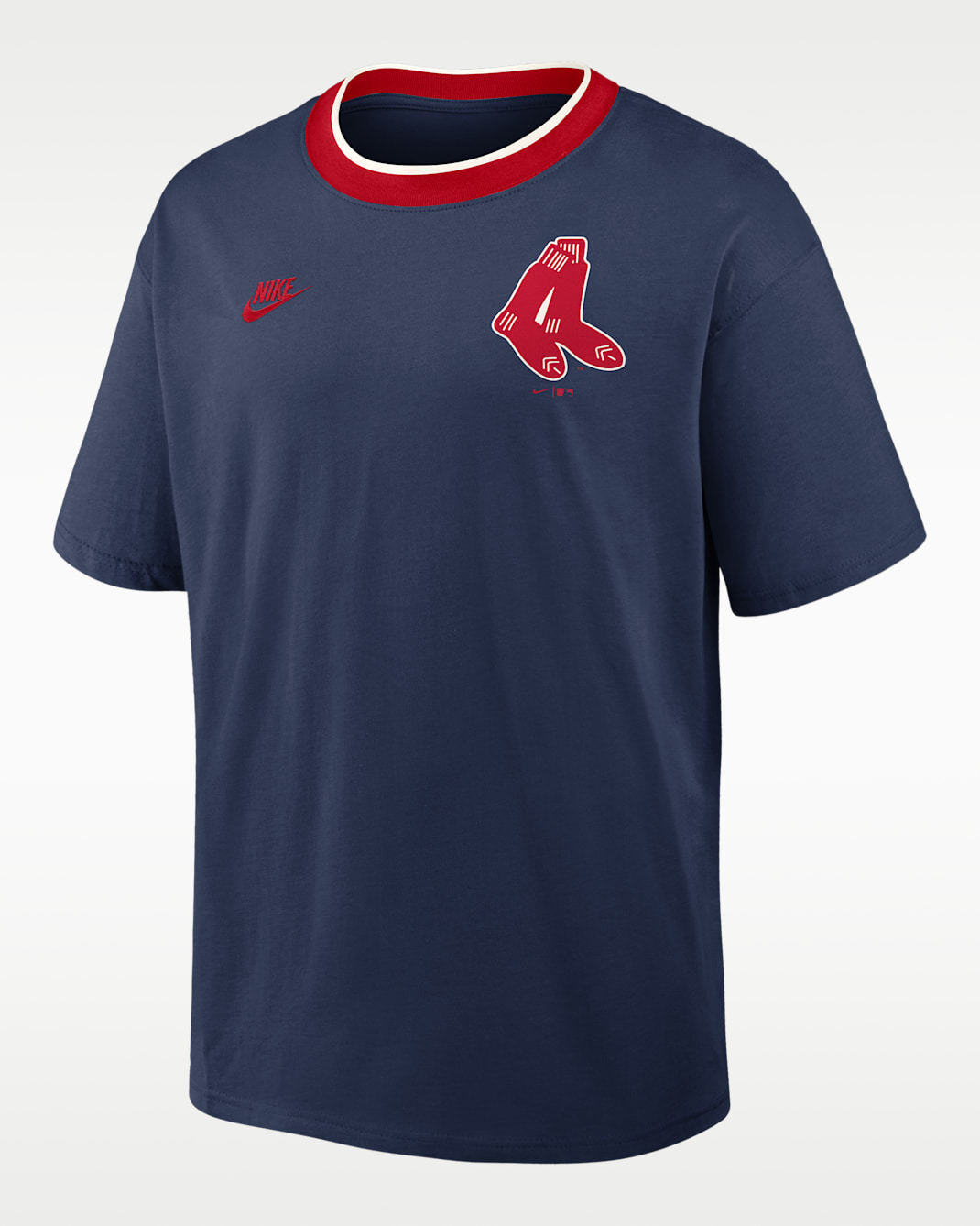 Boston Red Sox Cooperstown Ringer Men's Nike MLB T-Shirt - Navy/Red