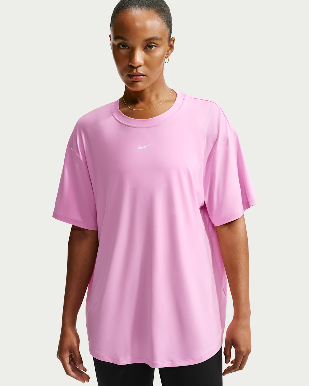 Nike One Women's Dri-FIT Short-Sleeve Top - Pink Rise/White
